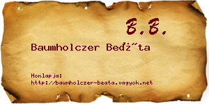 Baumholczer Beáta névjegykártya
