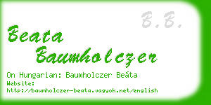 beata baumholczer business card