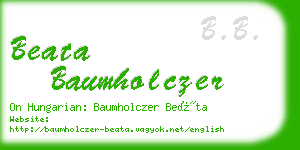 beata baumholczer business card
